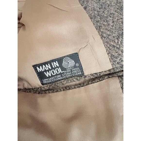 Nino Cerruti Wool Blazer Mens 44R Brown Herringbone 2 Button Sport Coat USA - Picture 6 of 6